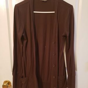 LONG Brown Button Up Duster
